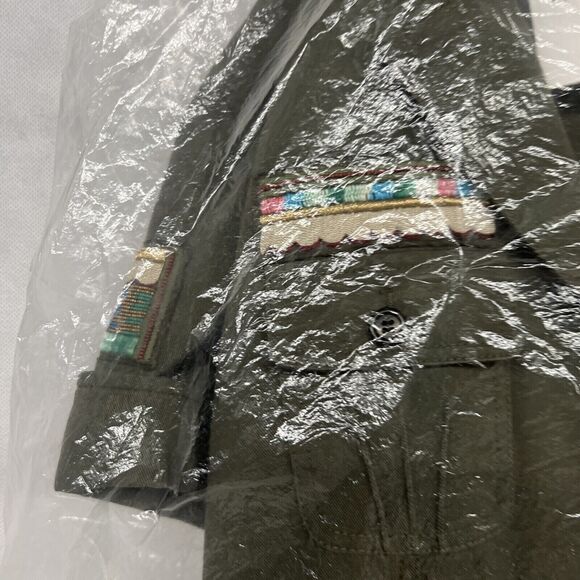 NEW NWT Valentino embroidered gabardine romper green aztec 1 Piece Sz 12 - Picture 8 of 9